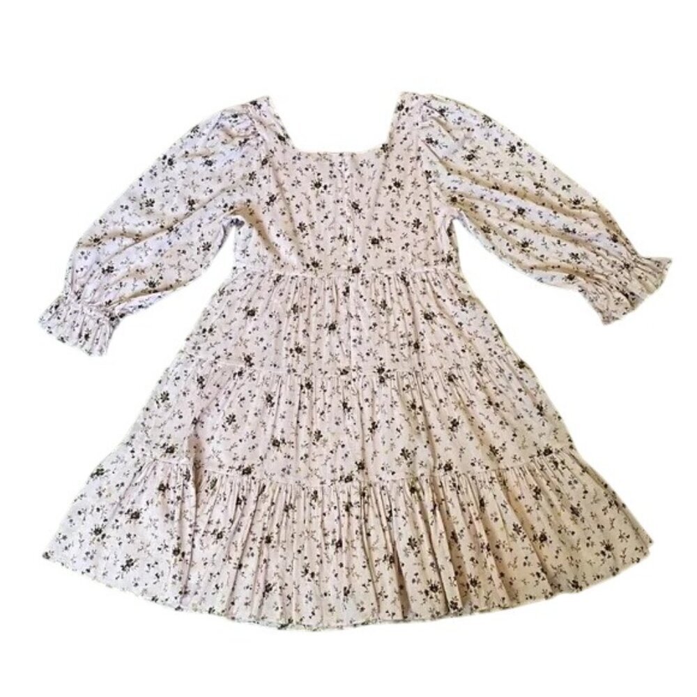 Madewell Lizzie Pink Floral Babydoll Dress in Fresh Sprigs - Picture 7 of 9